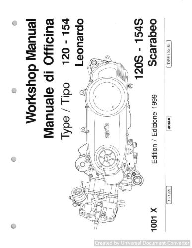 Aprilia RS 50 2004 Maintenance Book