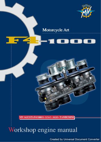 MV Agusta F4-1000 Engine Workshop Manual