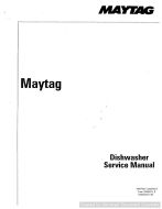 Maytag 16007823 Dishwasher Service Manual