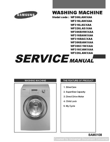 Samsung WF306BHW XAA Service Manual