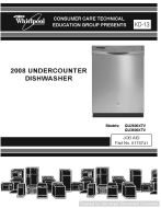 Whirlpool GU2800XTV 2008 UNDERCOUNTER DISHWASHER Service Manual