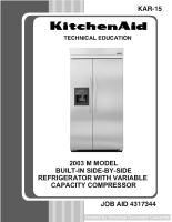 Whirlpool KAR-15 Built-In SxS M-Line KABI Service Manual