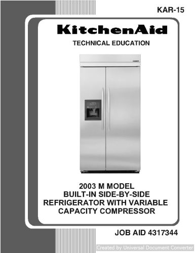 Whirlpool KAR-15 Built-In SxS M-Line KABI Service Manual