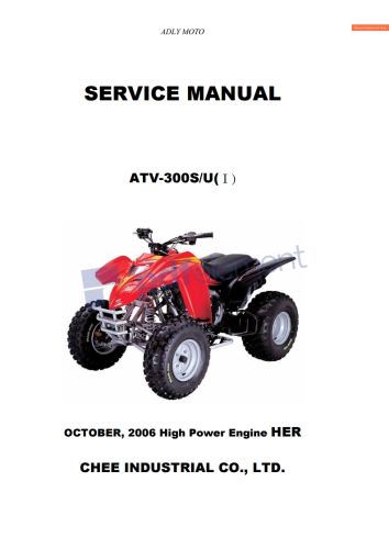 Adly ATV-300SU PDF Service Manual