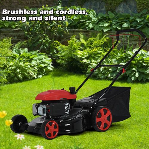 161cc 20-Inch 2-in-1 High-Wheeled FWD Self-Propelled Gas Powered Lawn Mower