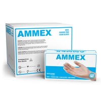 AMMEX Vinyl Latex Free Medical Disposable Gloves, Medium, Clear, 1000/Case