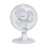 Comfort Zone 6" 2-Speed Quiet Portable Indoor Desk Fan with Stable Base and Adjustable Tilt, White