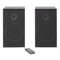 onn. Bluetooth Wireless Bookshelf Speakers, Set of 2, Black