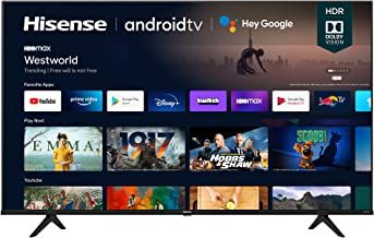 Hisense 65A6G 65-Inch 4K Ultra HD Android Smart TV with Alexa Compatibility (2021 Model), Black