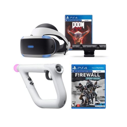 PlayStation 4 Firewall Zero Hour and DOOM VFR PSVR Aim Controller Enhanced Bundle: PlayStation 4 VR Headset, PSVR Camera, Wireless Aim Controller, DOOM VFR and Firewall Zero Hour